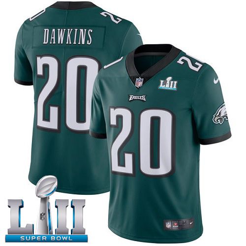 Youth Philadelphia Eagles #20 Dawkins Green Limited 2018 Super Bowl NFL Jerseys->philadelphia eagles->NFL Jersey